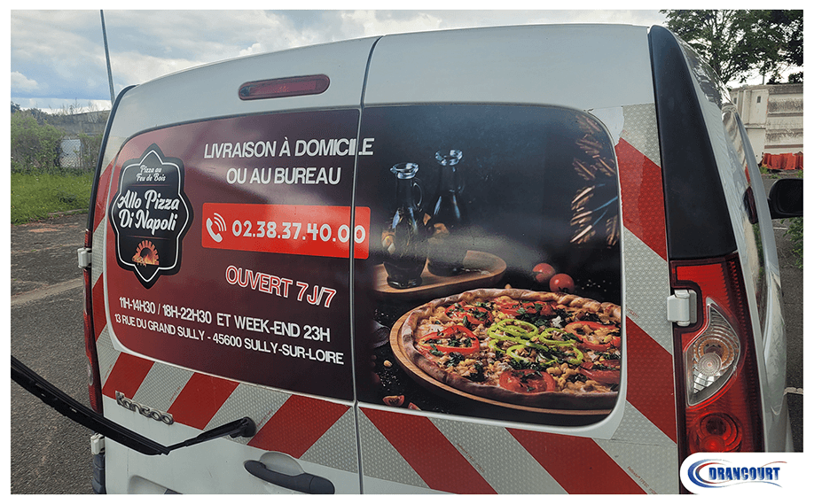 Véhicule en impression numérique sur vinyle adhésif pour Allo Pizza Di Napoli