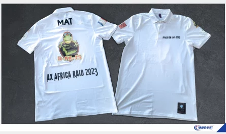 Conception Vêtement Personnalisé. Polo pour Ax Africa Raid 2023