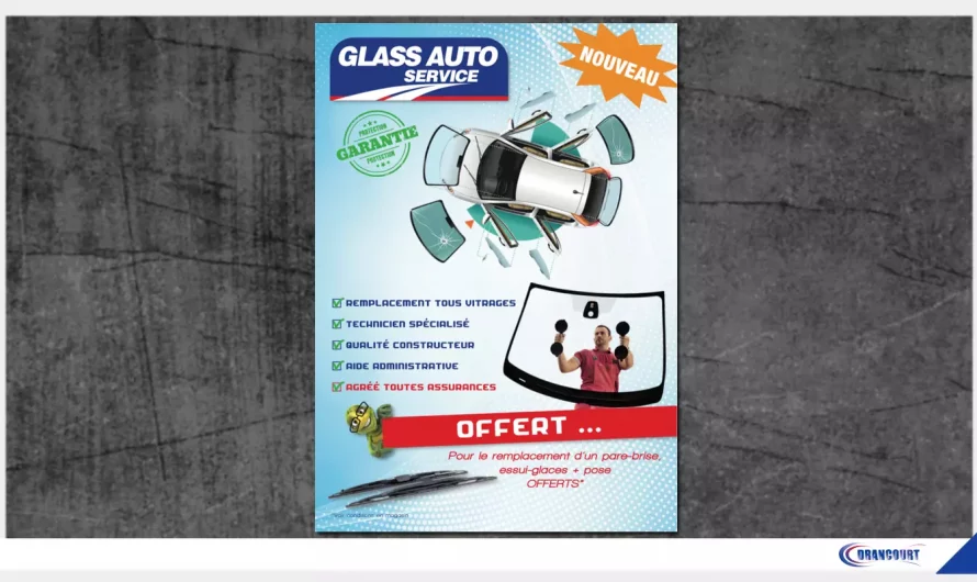 Flyers automobiles personnalisés. Glass Auto Service