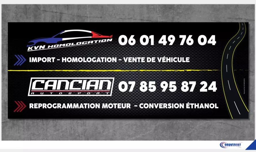 Banderoles Automobiles. Cancian Autosport /  KVN Homologation