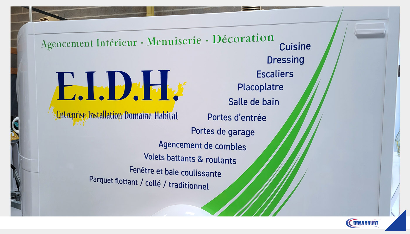 Habillage de Véhicule E.I.D.H : Lettrage adhésifs.