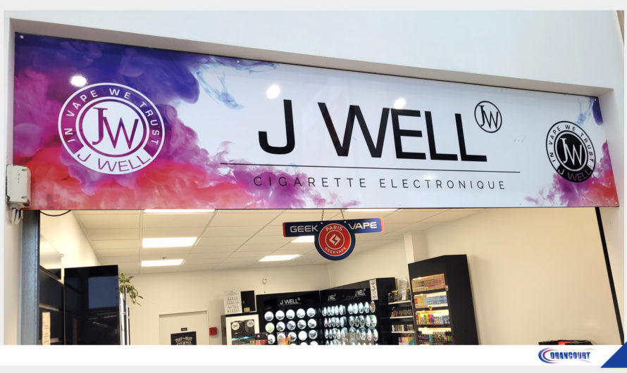 Enseigne impression numérique grand format. Magasin J Well