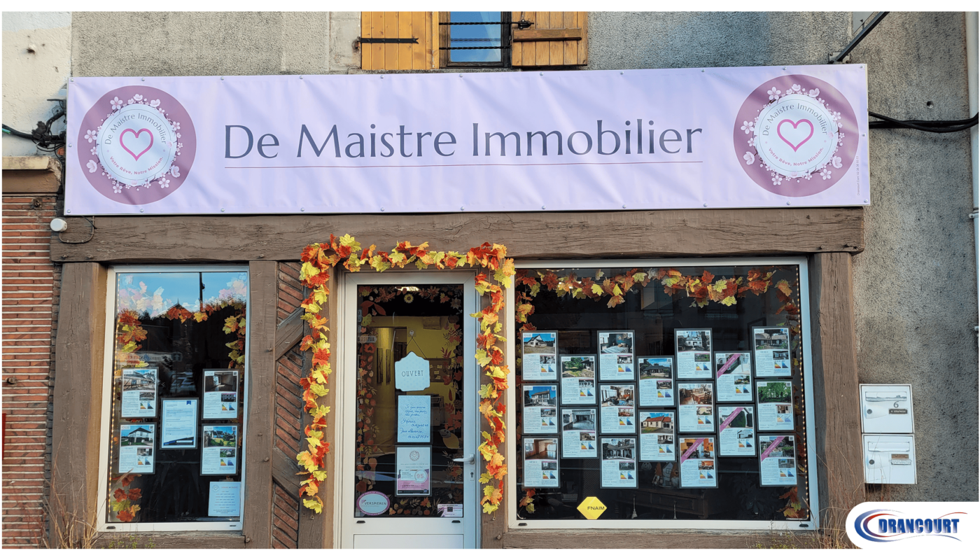 Bannière banderoles publicitaires : De Maistre Immobilier