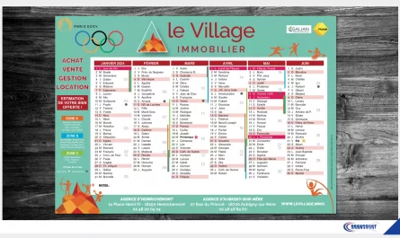 Calendrier Personnalisé. Le Village Immobilier