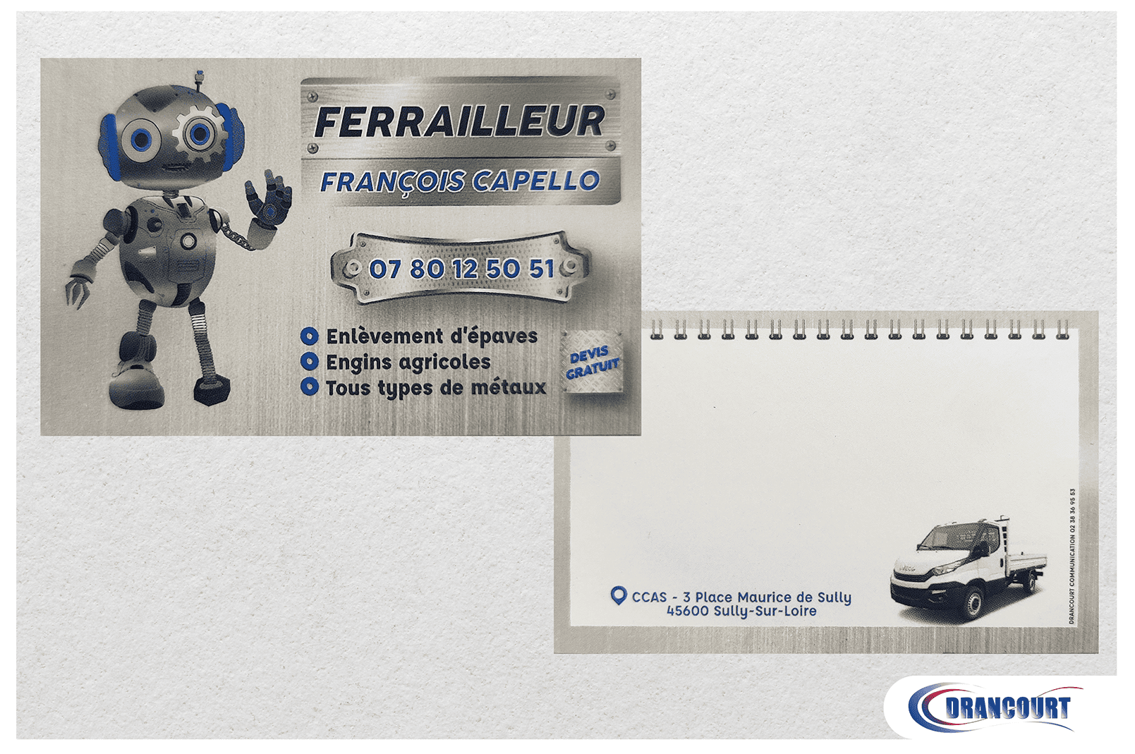 Carte de visite recto-verso ferrailleur François Capello