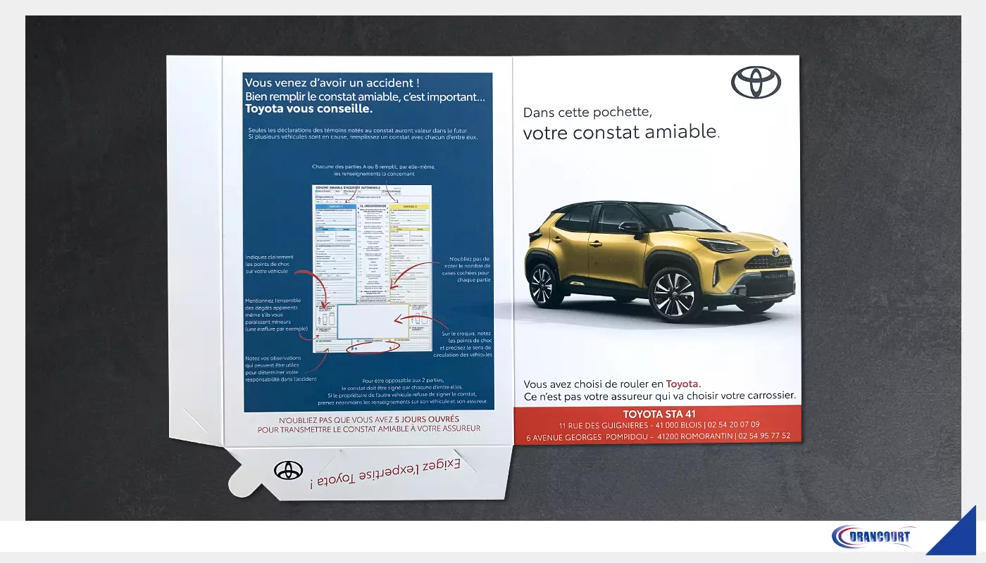 Porte Constat Amiable Personnalisé Toyota STA