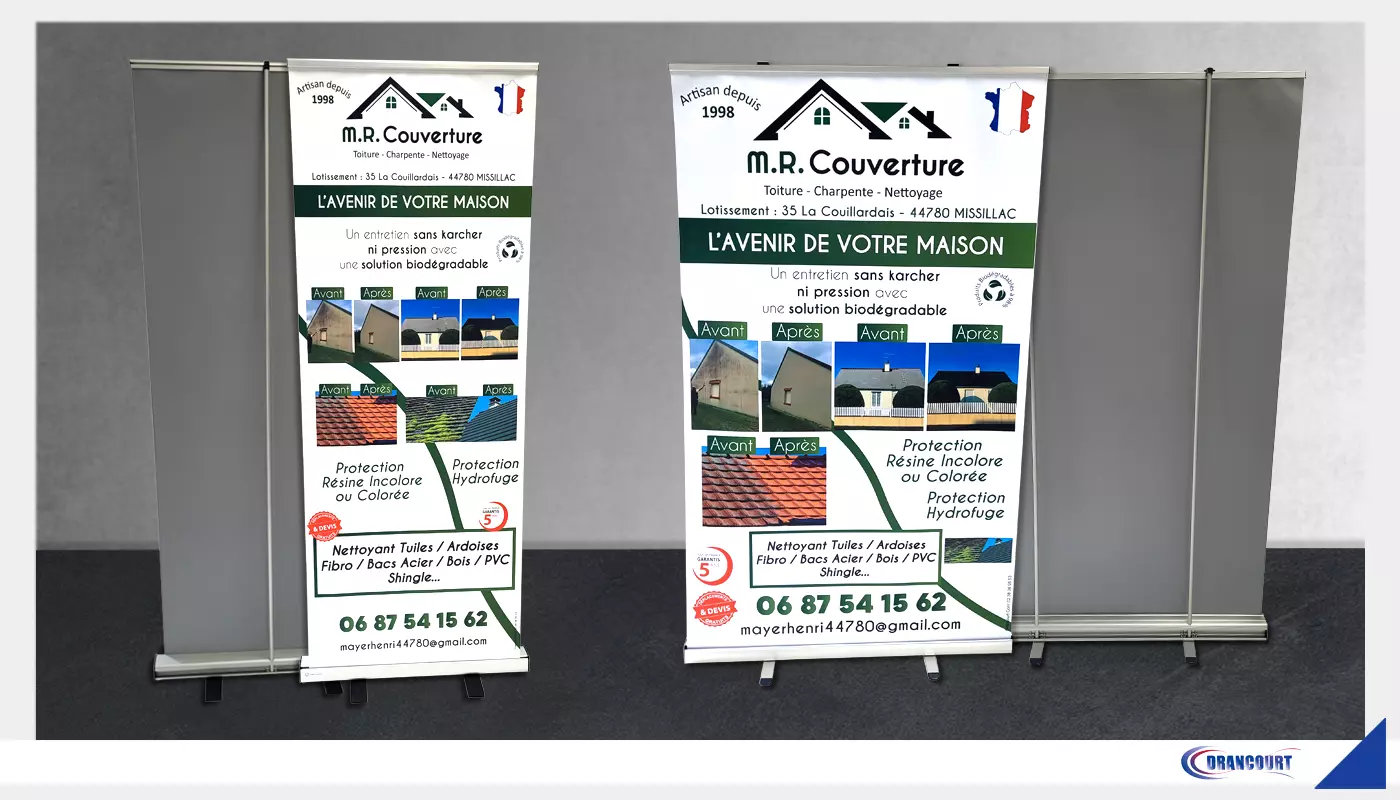 Roll-up Personnalisé 850x 2000 et 1200 x 2000 .