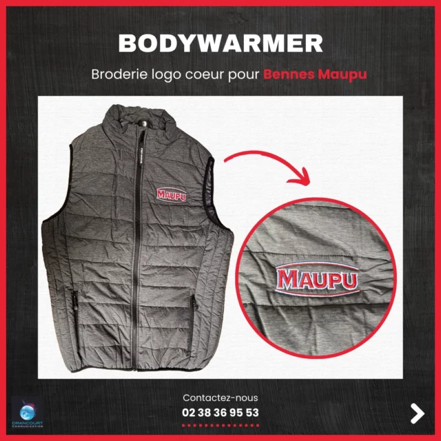 🧵 Création de broderie sur des bodywarmers pour 𝗕𝗲𝗻𝗻𝗲𝘀 𝗠𝗮𝘂𝗽𝘂 💥

👕 Affichez votre image avec style grâce à la broderie ✨

Envie d’un look pro et soigné pour vos équipes ?
Optez pour la broderie personnalisée sur bodywarmers :
✔️ Une finition haut de gamme qui renforce votre image
✔️ Une tenue résistante et durable pour un usage quotidien
✔️ Une visibilité de votre logo partout, même en extérieur

💼 Que vous soyez en chantier, en livraison ou en rendez-vous client, restez visibles et professionnels en toute saison !

📩 Contactez-nous pour équiper vos équipes avec élégance ! ☎️ 02 38 36 95 53

Merci à 𝗕𝗲𝗻𝗻𝗲𝘀 𝗠𝗮𝘂𝗽𝘂 pour sa confiance. 🙏

#DrancourtCommunication #Communication #CommunicationVisuelle #Graphisme #Entrepriselocale #Entreprise #Évènement #EntrepriseFrançaise #SullySurLoire #CentreValDeLoire #SupportsCommunication #Véhicule #HabillageVéhicule #Automobile #Cirque #Flocage #Personnalisation #Vestes #Vêtements #Bodywarmer