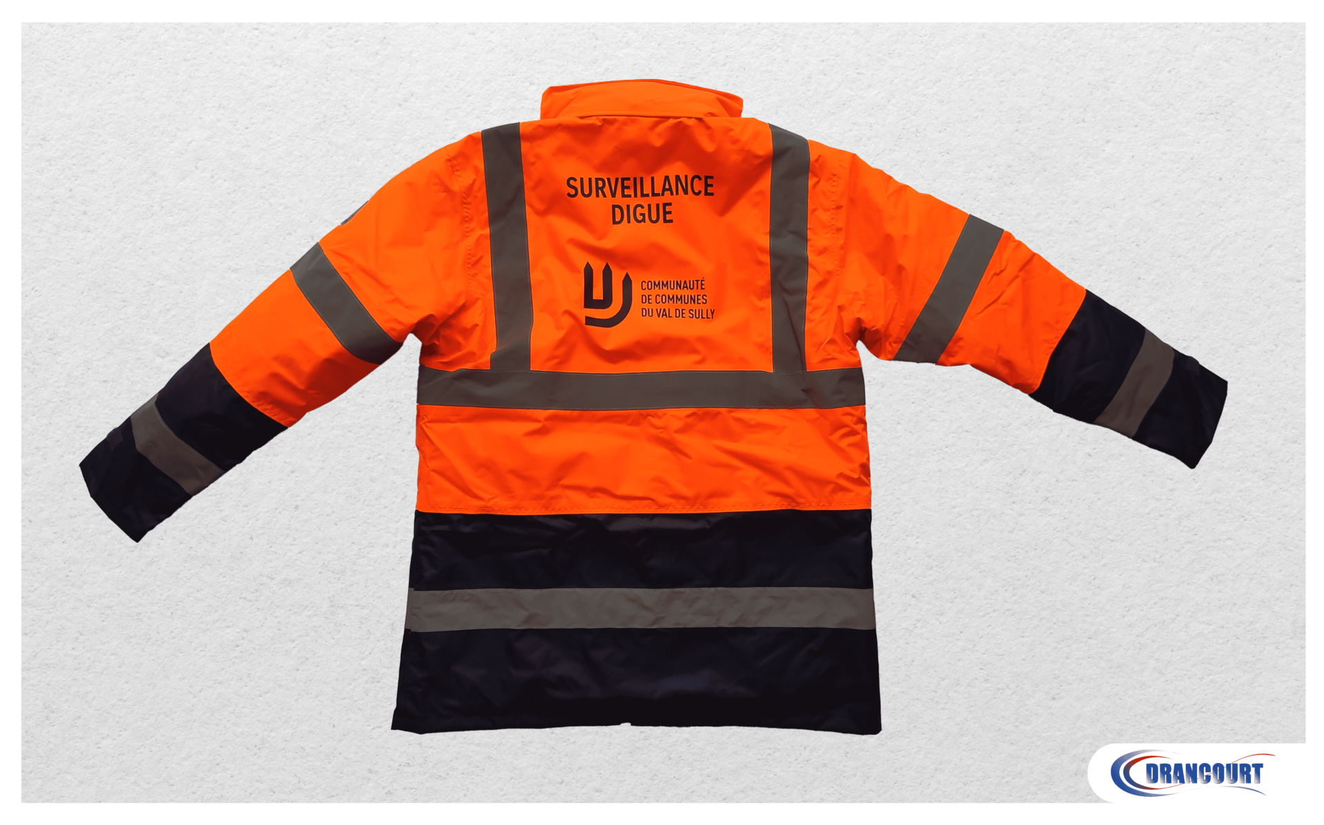 Veste doudoune de sécurité personnalisée avec le logo de la Communauté des Communes du Val de Sully